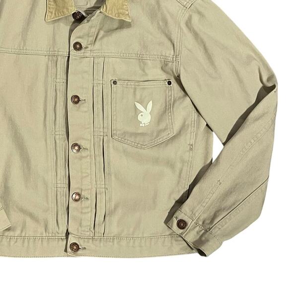 Playboy by Pacsun Mens Pumice Stone Denim Jacket Size Medium - Picture 3 of 14